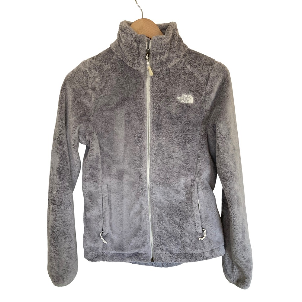 The North Face Osito Fleece Jacket Womens XS Light Grey Full Zip High Pile Soft